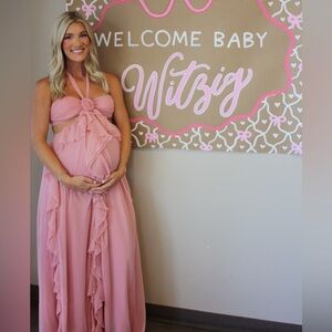 Santiago Cut-out Ruffle Maxi Dress Blush